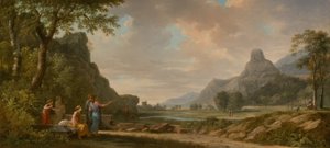 アレキサンダー大王の記念碑として刻まれたアトス山 作： Pierre Henri de Valenciennes