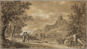 アレクサンダー大王の記念碑として刻まれたアトス山 作： Pierre Henri de Valenciennes