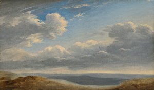 ローマのカンパーニャc.1782-85の上の雲の研究（段ボールの紙に油彩） 作： Pierre Henri de Valenciennes