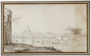 17世紀のローマ、サンタンジェロ城の眺め(図面) 作： Pierre Henri de Valenciennes
