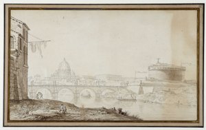 17世紀のローマのサンタンジェロ城（サンタンジェロ）の眺め（図面 作： Pierre Henri de Valenciennes