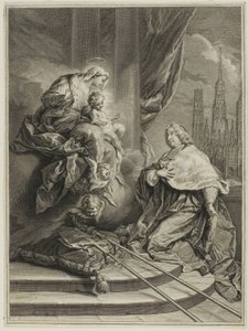 リヨン伯爵、ルーアン大司教、ルイ・ド・ラ・ヴェルニュ・ド・トレッサンの肖像画 作： Pierre Imbert Drevet
