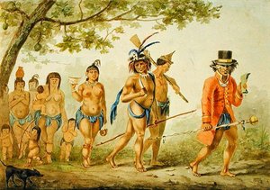 部族の行進」1839年頃（紙に水彩 作： Pierre J. Benoit