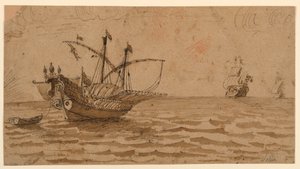 海上の船 作： Pierre Jacques Volaire