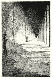 アンコール・ヴァートの1階部分のギャラリー（彫刻 作： Pierre Jeannerat de Beerski
