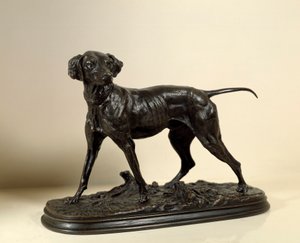 ブラック（狩猟犬） ピエール・ジュール・メネ（1810-1879）によるブロンズ彫刻 1843年 個人蔵
