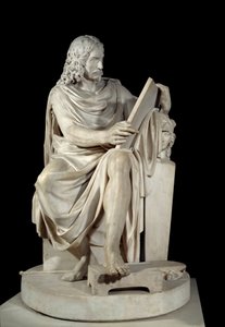 フランスの画家ニコラ・プッサン（1594-1660） ピエール・ジュリアン（1731-1804）による大理石の彫刻 1804年 日1,64x1,01 m パリ、ルーヴル美術館