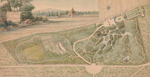 バガテル城の庭園の計画、1817 年。
