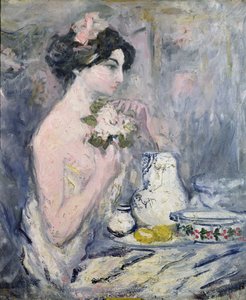 花束を持つ女性 作： Pierre Laprade
