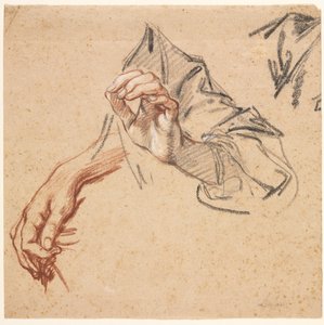 Hands recto、Sketch of a Hand verso、1700年代の研究。 作： Pierre Lenfant
