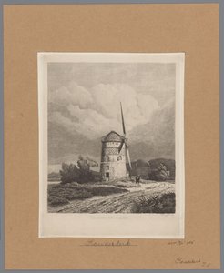 Koudekerk aan den Rijn の Steenenmolen または Rembrandt の工場の眺め クーケルクのレンブラントの風車 (オブジェクトのタイトル) 作： Pierre Louis Dubourcq