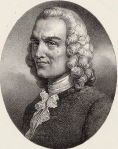 作曲家ジャン＝フィリップ・ラモーの肖像画（1683～1764年）。 作： Pierre Louis Henri Grevedon