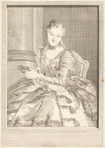 ドM夫人…ボールガウン姿 作： Pierre Louis de Surugue after Charles Antoine Coypel