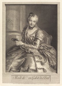 ドM夫人…ボールガウン姿 作： Pierre Louis de Surugue after Charles Antoine Coypel
