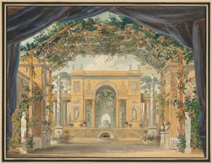 1811年、ウエストファーレン王の陛下の誕生日に行われた装飾 作： Pierre Luc Charles Ciceri