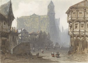 ルーアンの旧市場広場 作： Pierre Luc Charles Ciceri
