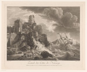 船員が漂着したノルウェーの海岸 Ecueil des Cotes de Norwege (オブジェクトのタイトル) 作： Pierre Maloeuvre
