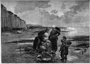 ディエップの漁、ローマリー。Pierre Beyle (1838-1902)による絵画の後のエングレーヴィング（9月2日付「The Illustrous World」第1327号