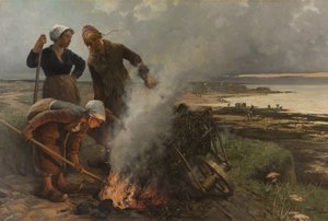 Les Brûleuses de varech 昆布を焼く人たち、1884年。
