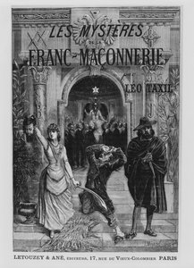 Leo Taxilによる「Les Mysteres de la Franc-Maconnerie」の表紙イラスト 作： Pierre Mejanel