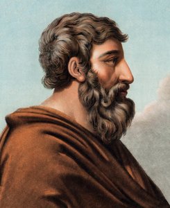 スパルタの神話上の立法者リュクルグス（Lykourgos）の肖像（前9世紀または前8世紀）。(スパルタのリュクルゴス) ピエール・ミシェル・アリクス(1762-1817)によるエングレーヴィング