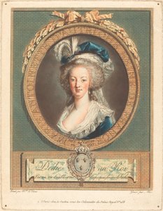 女王マリー・アントワネット、c。 1789年。 作： Pierre Michel Alix