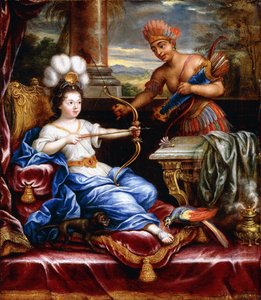 ヨーロッパへのオマージュを支払うアメリカの寓話、 作： Pierre Mignard
