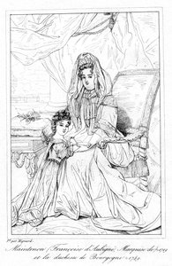 フランソワーズ・ドービニエとブルゴーニュ公爵夫人。 作： Pierre Mignard