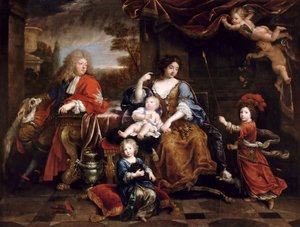 フランスのルイ、彼の家族と一緒にグランドドーフィン1661-1711 作： Pierre Mignard