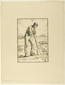 スペードに寄りかかっているディガー 作： Pierre Millet