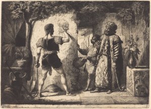 トルコのドレスを着た男性を描くアーティスト 作： Pierre Nolasque Bergeret