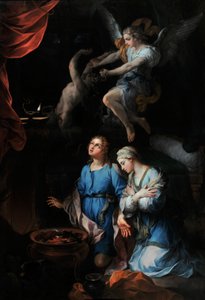 トビーの歴史「」トビーとサラの最初の結婚式の夜（サラ、サラ）」（キャンバスに油彩） 作： Pierre Parrocel