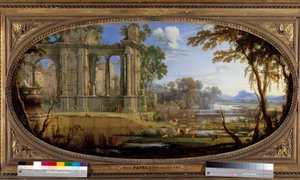 ピエール・パテルによる古代遺跡の絵画で構成された風景 作： Pierre Patel