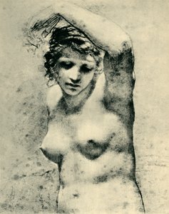 片腕を上げる女性の裸体、c1800、「マルグリット」、1943 年。 作： Pierre Paul Prud