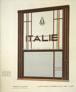 Office National de Tourisme Italien A Paris、Pierre Petit、Boutiques、Henry Delacroix、Editions S De Bonadona、Paris、1920s Late、Pochoir Print 作： Pierre Petit