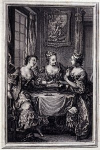 La Gageure des trois commeres - Jean La Fontaineの「Tales et nouvelles en vers」の中で。1776.イラスト：P.P.Choffard