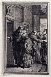カタルーニャの兄弟 - ジャン・ラ・フォンテーヌの「詩による物語と短編」の中で。1776.イラスト：P.P.Choffard 作： Pierre Philippe Choffard