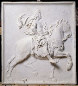馬に乗ったルイ14世（1638-1715）を表す低浮彫り（彫刻 作： Pierre Puget