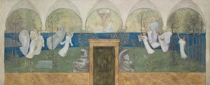 天才のための感動的なミューズ応援のための準備絵画、光の使者、1895 作： Pierre Puvis de Chavannes