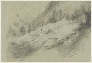 アルプスの風景の中の雪崩 作： Pierre Puvis de Chavannes