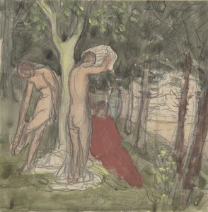 入浴者、19世紀。 作： Pierre Puvis de Chavannes