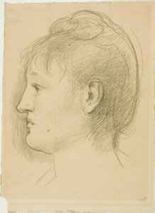 女性の頭 作： Pierre Puvis de Chavannes
