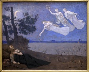 Le Reve (彼は睡眠中に愛、栄光、富が彼に現れるのを見る) (絵画) 作： Pierre Puvis de Chavannes