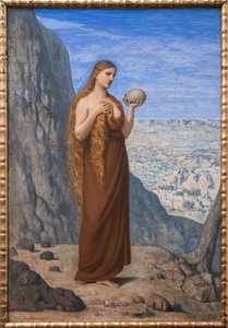 砂漠のマグダラのマリア - ピエール・ピュヴィス・ド・シャヴァンヌ（1824-1898）作 - 1869 - Marie Madeleine dans le desert - 36,8 x 48 cm - フランクフルトの美術館｜シュターデル美術館