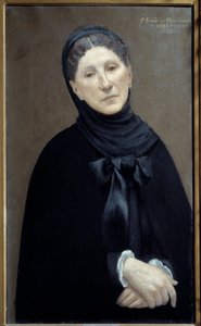 アーティストの女性、マリー・カンタクゼン王女の肖像画「ピエール・ピュヴィス・ド・シャヴァンヌによる絵画」 作： Pierre Puvis de Chavannes