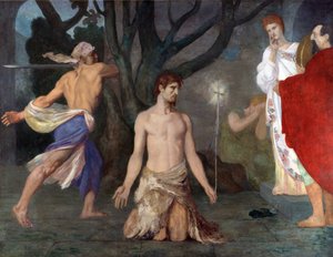 ピュヴィス・ド・シャヴァンヌ、ピエール・セシル（1824-1898） 《洗礼者聖ヨハネの斬首》 油彩・キャンバス 1869年頃 ナショナル・ギャラリー、ロンドン 243,5x318 作： Pierre Puvis de Chavannes