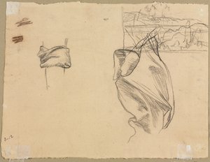カーテンの研究とランドスケープの研究、1800年代。 作： Pierre Puvis de Chavannes