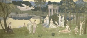 芸術とミューズの最愛の聖なる森、188489。 作： Pierre Puvis de Chavannes