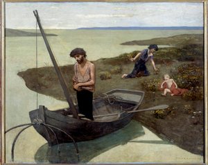 貧しい漁師 絵画 ピエール・ピュヴィス・ド・シャヴァンヌ（1824-1898） 1881年 日1,55x1,92 m パリ、オルセー美術館 - 「貧しい漁師」。ピエール・ピュヴィス・ド・シャヴァンヌ（1824-1898）の絵画 1881年1.55 x 1.92 m オルセー美術館（パリ 作： Pierre Puvis de Chavannes