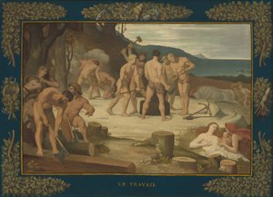 仕事、c。 1863年。 作： Pierre Puvis de Chavannes